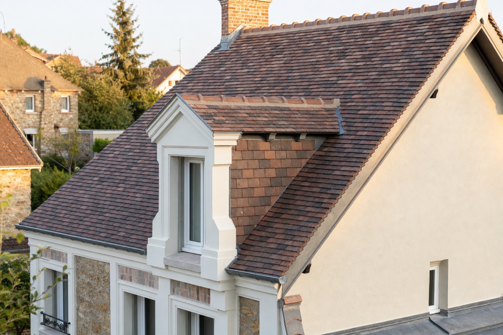 Restauration d'une toiture ancienne en tuiles plates